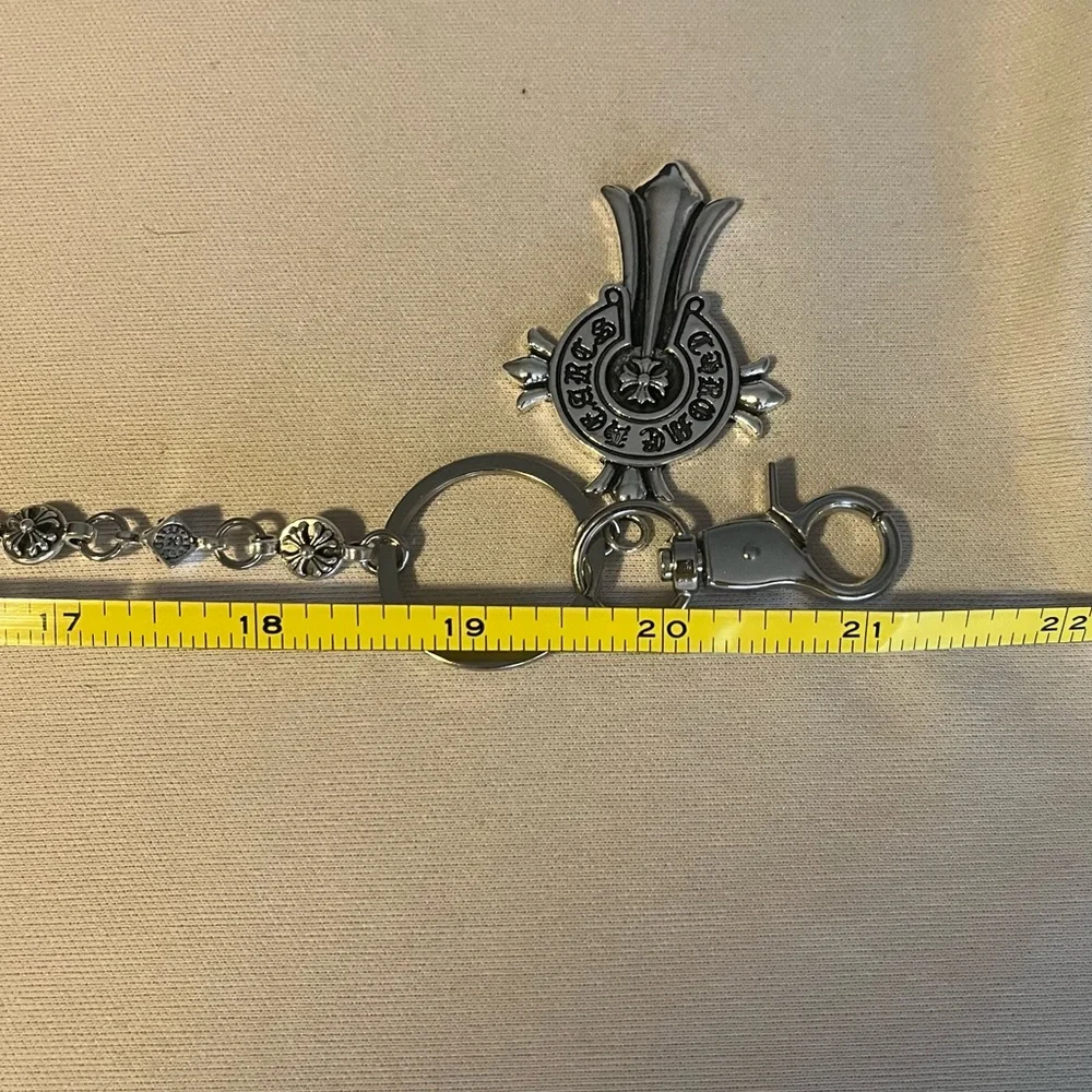 Chrome Hearts CH Silver Cross Ball Dice Wallet Chain Gothic Cross Pendant NEW - Picture 5 of 6